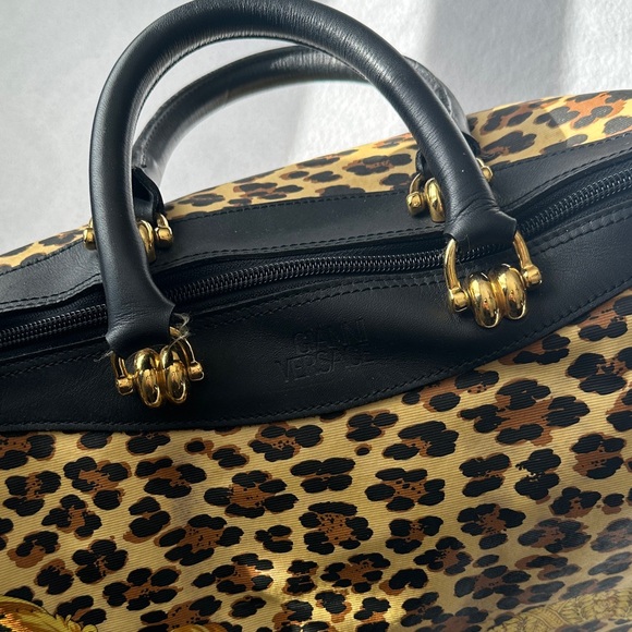 Versace Sunburst Leopard & Gold Satchel - Picture 3 of 7